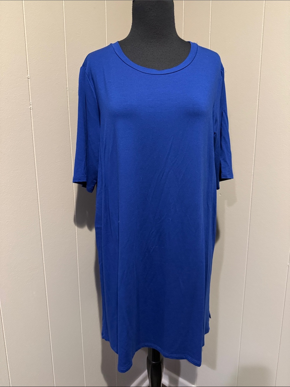 Eileen Fisher Women’s Medium Short Sleeve Fine Tencel Jersey Tunic in Blue